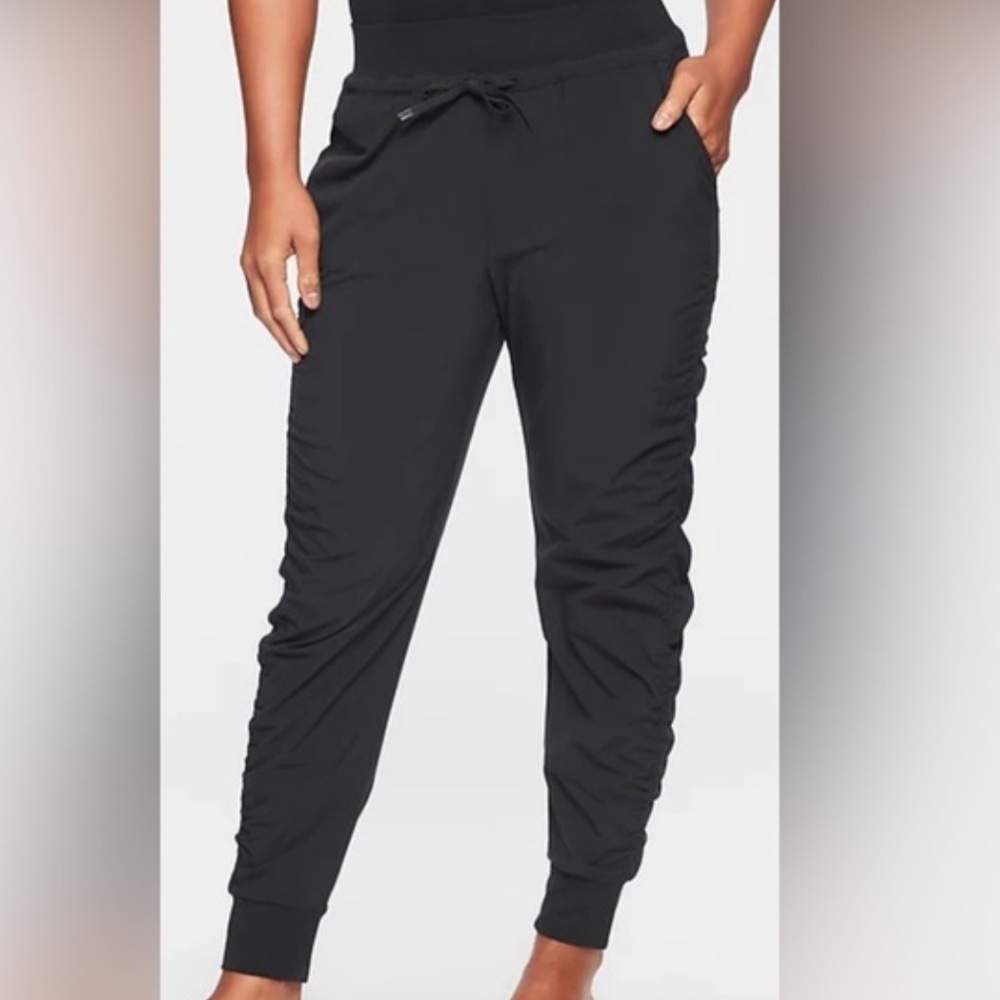 Athleta Black Drawstring Joggers - Picture 1 of 7